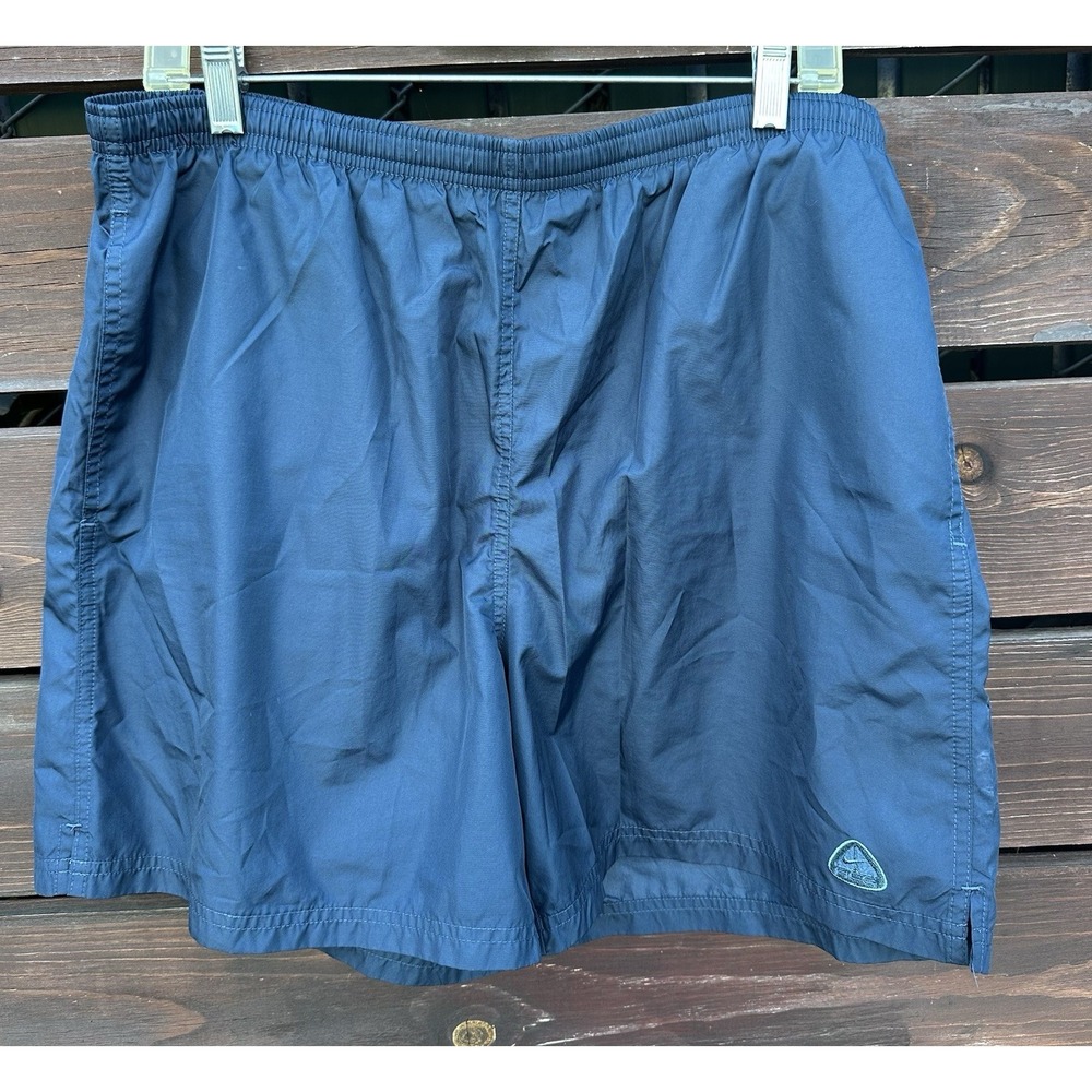 Vintage‎ 90's Nike ACG Blue Windbreaker Lined Shorts Mens Large 6" Inseam